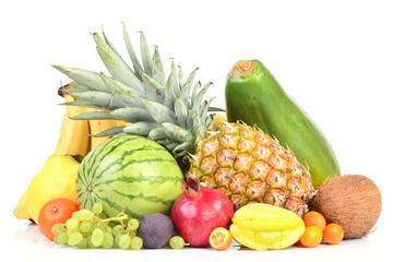 Fruit on a white background