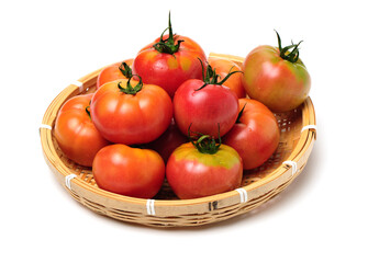 fresh tomatoes on white background 