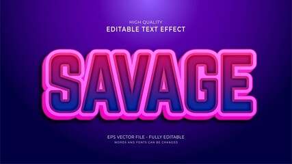 savage graphic text stye effect. editable font effect.