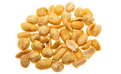 roasted hazelnuts and peanuts isolated