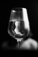 black and white portrait of beautiful girl, fashion and art	