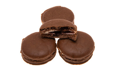 cookies in chocolate glaze isolated