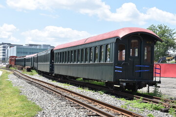 Fototapeta premium The vintage narrow gauge railway in Maine