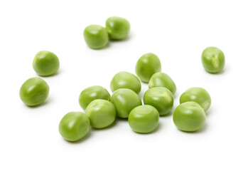 Fresh peas isolated on white background