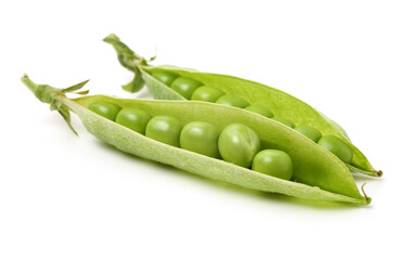 green peas isolated on white background