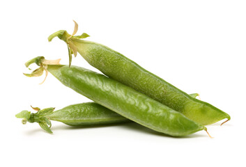 Fresh peas isolated on white background