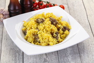 Rice with Chicken hearts