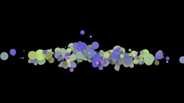 Abstract background, beautiful multi-colored circles in flat style. Particles increase and decrease