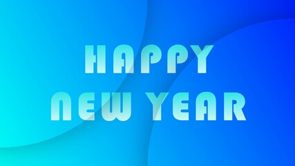 Naklejka premium Happy new year text with stylish font nice illuminating wavy effect and colorful background, 3d render