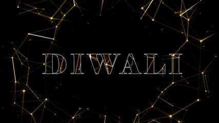 Diwali text with nice golden effect background, 3d render