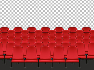 Obraz premium Red seat in the cinema with transparent background