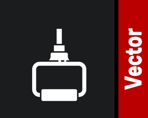 Obraz premium White TPX loop training equipment icon isolated on black background. Sport equipment. Vector Illustration.
