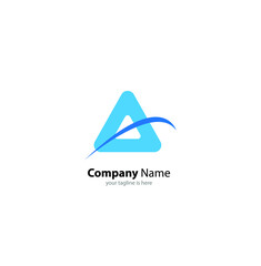 The simple elegant logo of letter A with white background