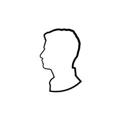 silhouette of a man's head. vector flat illustration