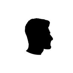 silhouette of a man's head. vector flat illustration