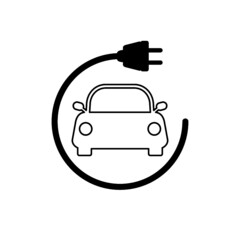 Car electric charge icon isolated on white background