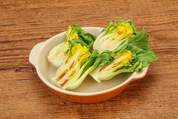 Vegan Grilled bok choy salad