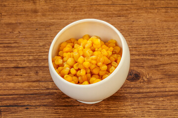 Sweet corn seeds in the bowl