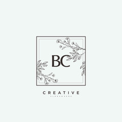 BC Beauty vector initial logo art, handwriting logo of initial signature, wedding, fashion, jewerly, boutique, floral and botanical with creative template for any company or business.