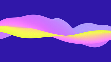 Abstract wavy background with modern gradient colors. Trendy liquid design. Motion sound wave. Vector illustration for banners, flyers and presentation.