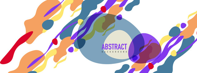 Trendy liquid style shapes abstract design, dynamic vector background for placards, brochures, posters, web landing pages, covers or banners