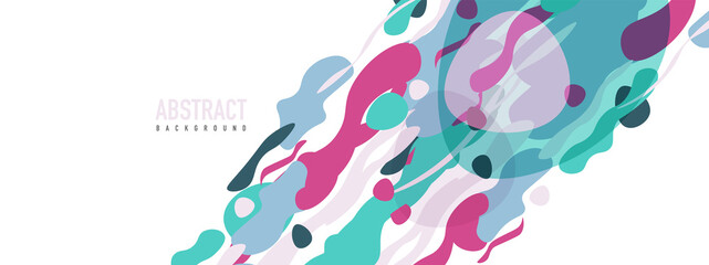 Trendy liquid style shapes abstract design, dynamic vector background for placards, brochures, posters, web landing pages, covers or banners