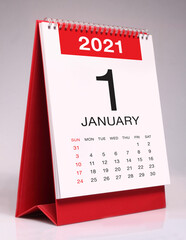 Simple desk calendar 2021 - January