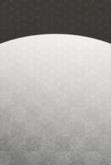 黒と銀、市松と麻の葉模様、日本の伝統模様背景　ハガキ比率