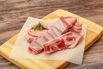 Raw lamb ribs for cooking