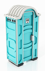 Portable WC isolated on white background. 3D illustration