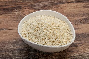Raw arborio rice for Risotto
