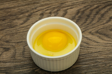 Raw Chicken egg in the bowl