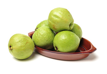 Pink guava isolated on white background