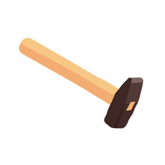 Hammer. Blacksmith's tool. Forge. Vector illustration in flat style.