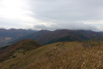 日本の岡山県の蒜山高原の美しい風景