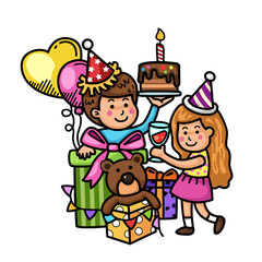 Hand drawn party merry christmas. illustration vector