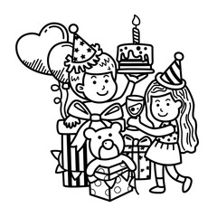 Hand drawn party merry christmas. illustration vector