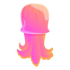 Colorful jellyfish icon. Cartoon of colorful jellyfish vector icon for web design isolated on white background
