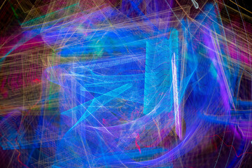 Fototapeta na wymiar Glowing abstract background of pink and blue neon lines.