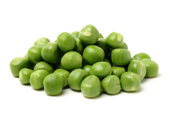 Fresh peas isolated on white background 