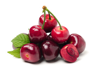 cherries on a white background