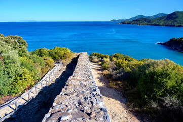 Ruins of ancient stageira city in Halkidiki, Greece