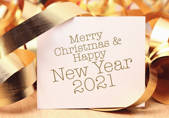 Merry Christmas and happy new year 2021 with decoration.