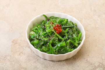 Asian traditional chukka salad in the bowl