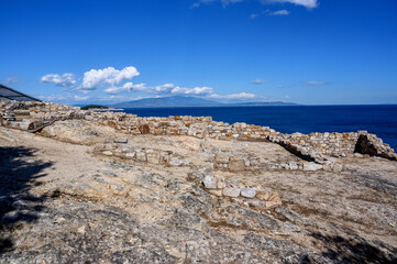 Ruins of ancient stageira city in Halkidiki, Greece