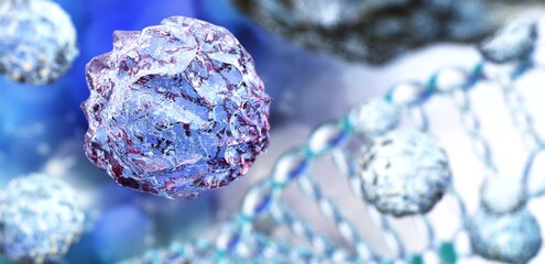 Stem cell close up,, 3d rendering