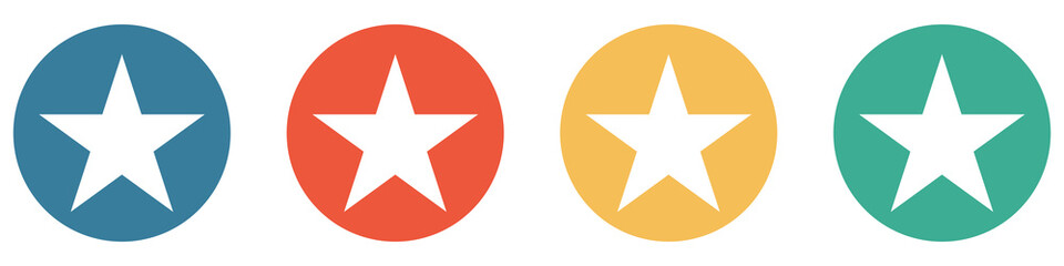 Bunter Banner mit 4 Buttons: Stern