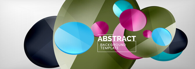 Abstract glossy round shapes vector background. Vector futuristic illustration for covers, banners, flyers and posters and other