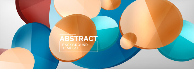 Abstract glossy round shapes vector background. Vector futuristic illustration for covers, banners, flyers and posters and other