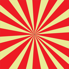 Sunlight retro faded horizontal background. Red and beige color burst backdrop.